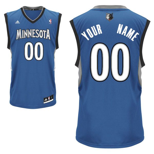 Men Adidas Minnesota Timberwolves Custom Replica Road Royal NBA Jersey->customized nba jersey->Custom Jersey